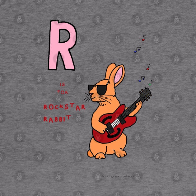 R is for Rockstar Rabbit by JennyGreneIllustration